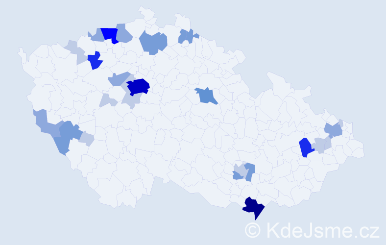 Příjmení: 'Mildner', počet výskytů 78 v celé ČR