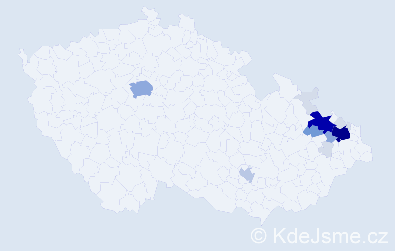 Příjmení: 'Balnarová', počet výskytů 54 v celé ČR