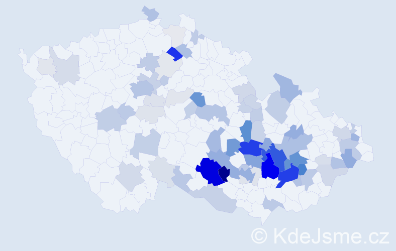 Příjmení: 'Jura', počet výskytů 310 v celé ČR