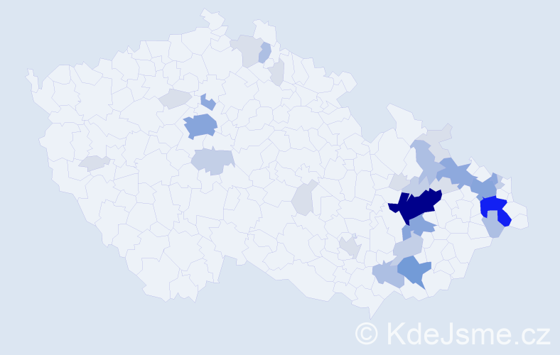 Příjmení: 'Niesner', počet výskytů 101 v celé ČR