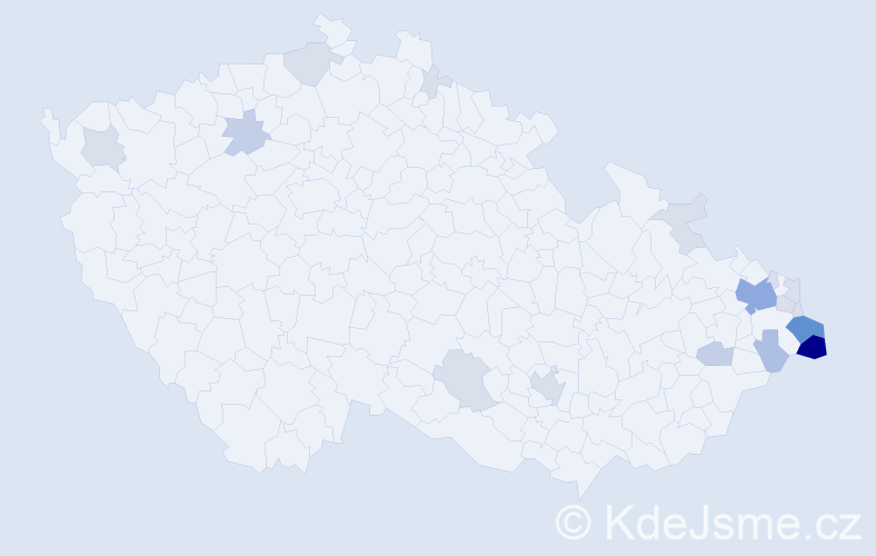 Příjmení: 'Karchová', počet výskytů 52 v celé ČR