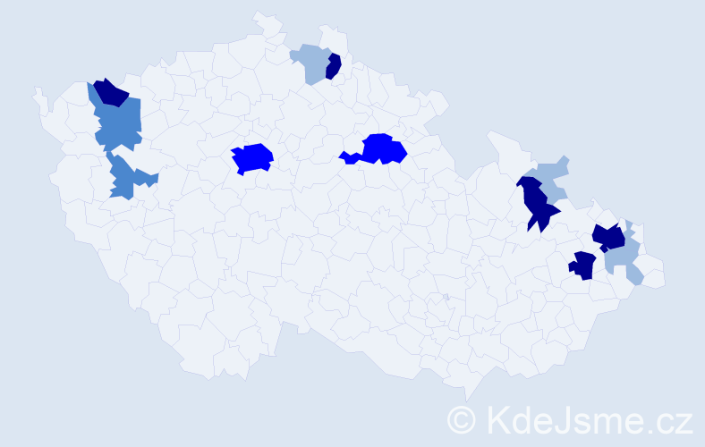 Příjmení: 'Balický', počet výskytů 35 v celé ČR