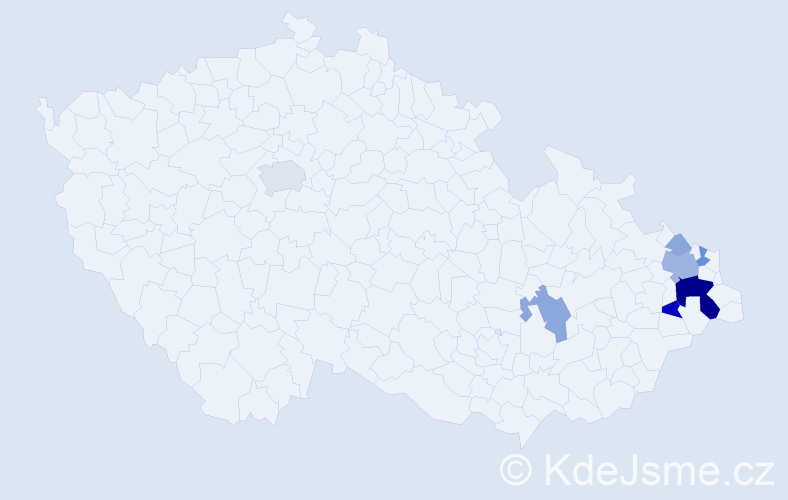 Příjmení: 'Zachníková', počet výskytů 24 v celé ČR