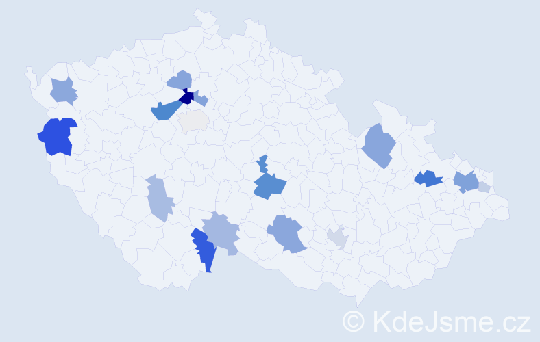 Příjmení: 'Lazarovová', počet výskytů 40 v celé ČR