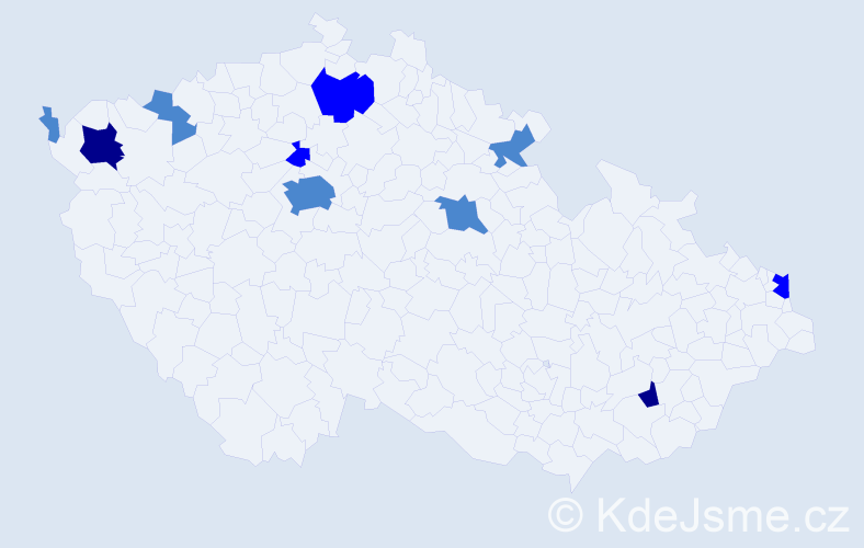 Příjmení: 'Madaras', počet výskytů 17 v celé ČR
