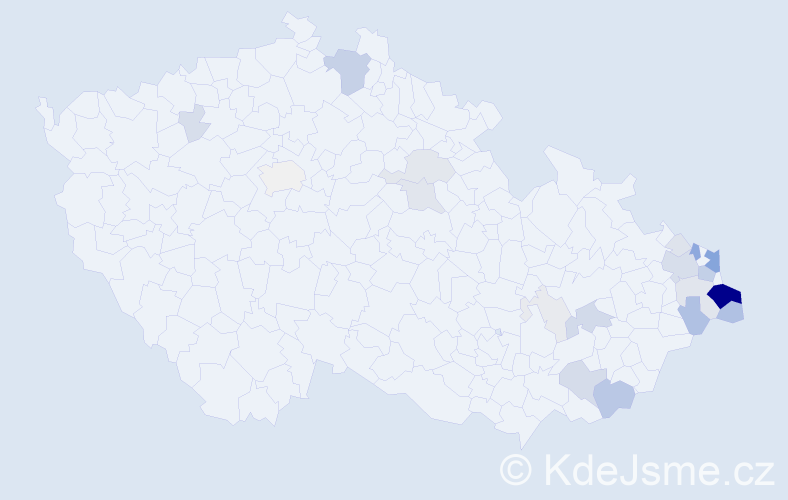 Příjmení: 'Josiek', počet výskytů 95 v celé ČR
