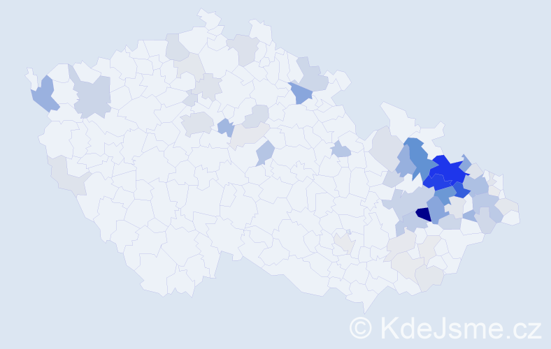 Příjmení: 'Balhar', počet výskytů 194 v celé ČR
