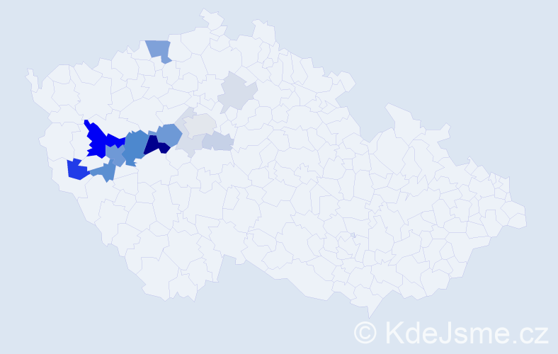 Příjmení: 'Plešmídová', počet výskytů 49 v celé ČR