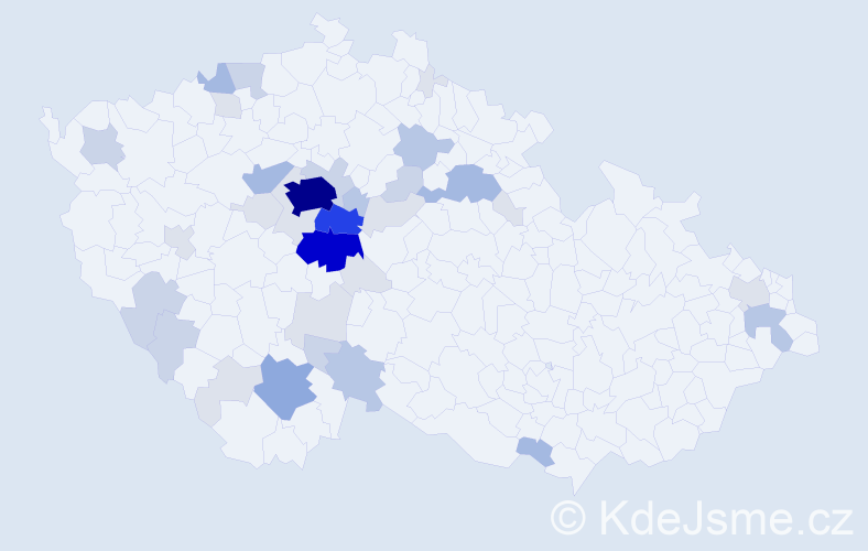 Příjmení: 'Vycpálek', počet výskytů 124 v celé ČR