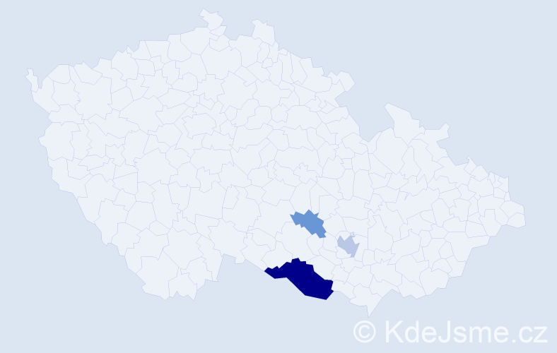 Příjmení: 'Roskovanyi', počet výskytů 9 v celé ČR