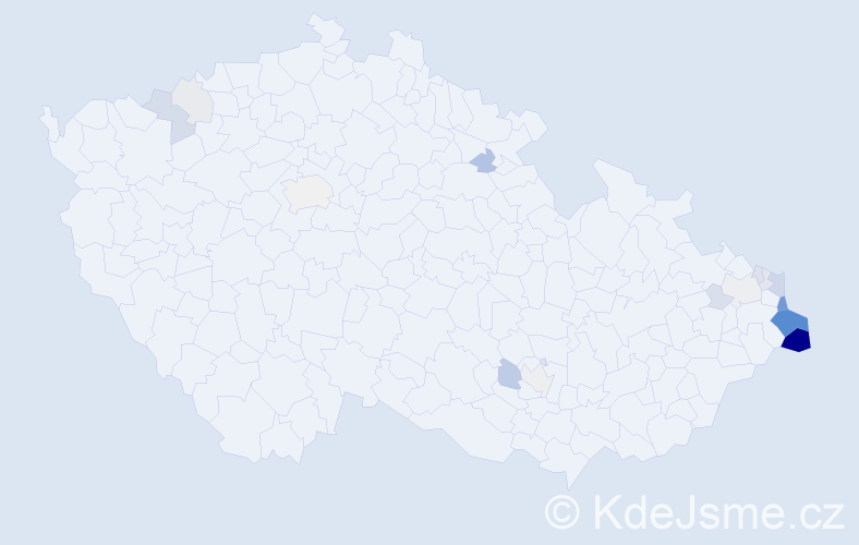 Příjmení: 'Czeczotka', počet výskytů 62 v celé ČR