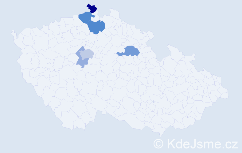 Příjmení: 'Kirchbergerová', počet výskytů 13 v celé ČR