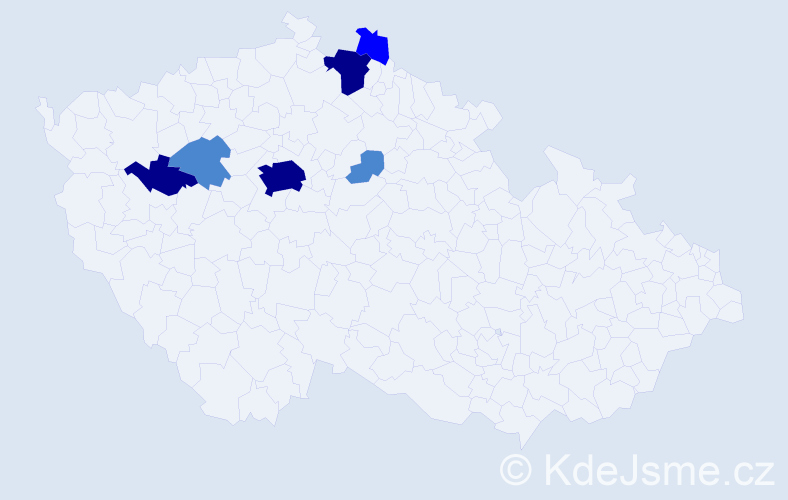 Příjmení: 'Subera', počet výskytů 13 v celé ČR