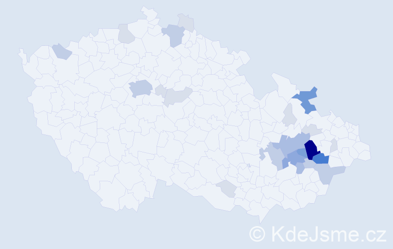 Příjmení: 'Gadasová', počet výskytů 75 v celé ČR