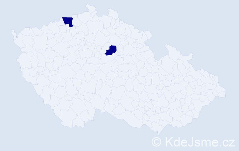 Příjmení: 'Rebek', počet výskytů 2 v celé ČR