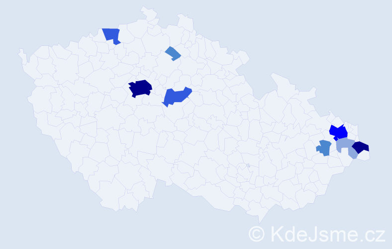 Příjmení: 'Zboranová', počet výskytů 25 v celé ČR