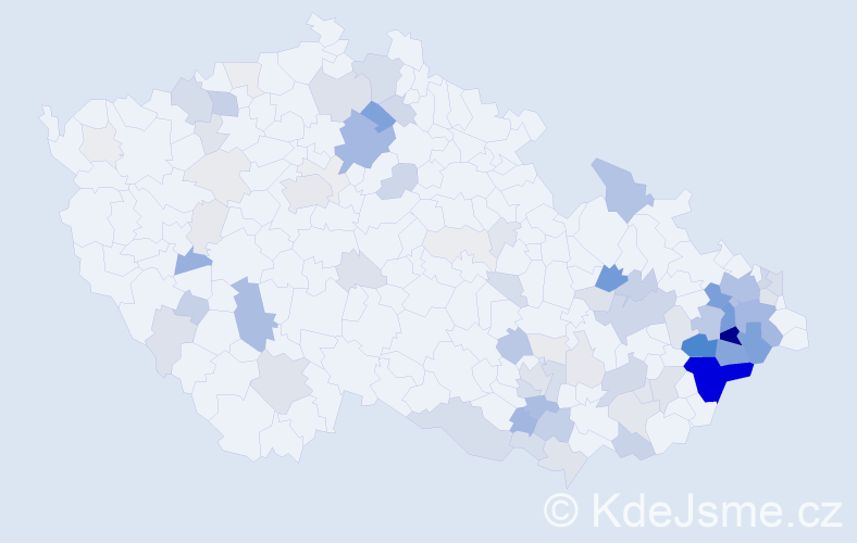 Příjmení: 'Kneblová', počet výskytů 325 v celé ČR