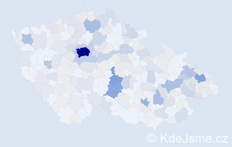 Příjmení: 'Sommerová', počet výskytů 809 v celé ČR