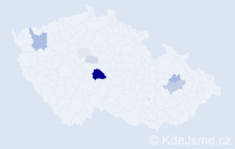 Příjmení: 'Pajk', počet výskytů 20 v celé ČR