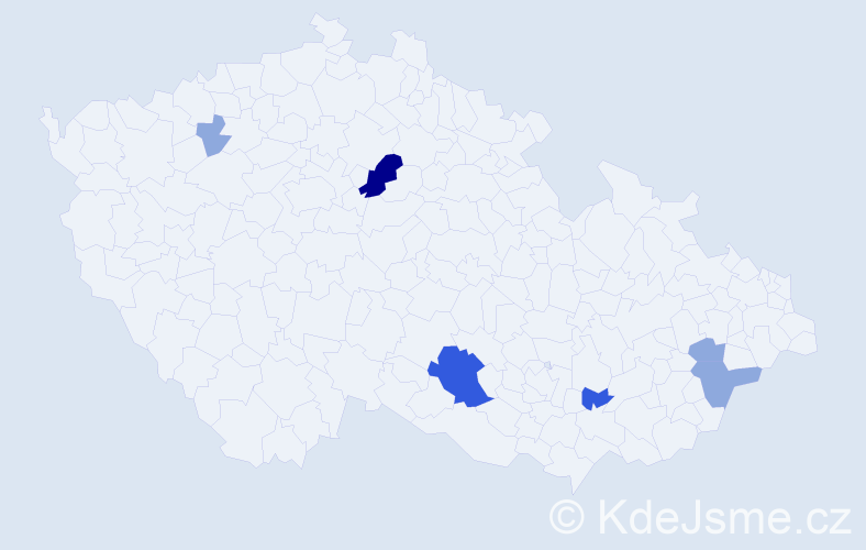 Příjmení: 'Kanitra', počet výskytů 14 v celé ČR