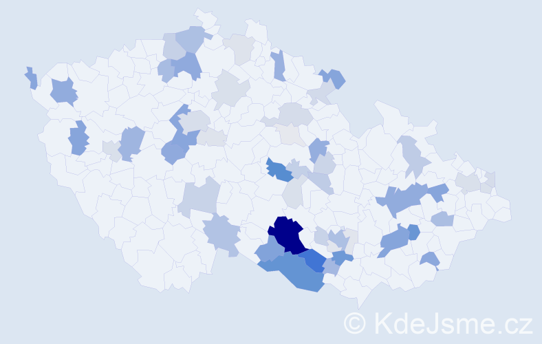 Příjmení: 'Dusík', počet výskytů 221 v celé ČR