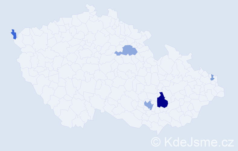 Příjmení: 'Kufčáková', počet výskytů 15 v celé ČR