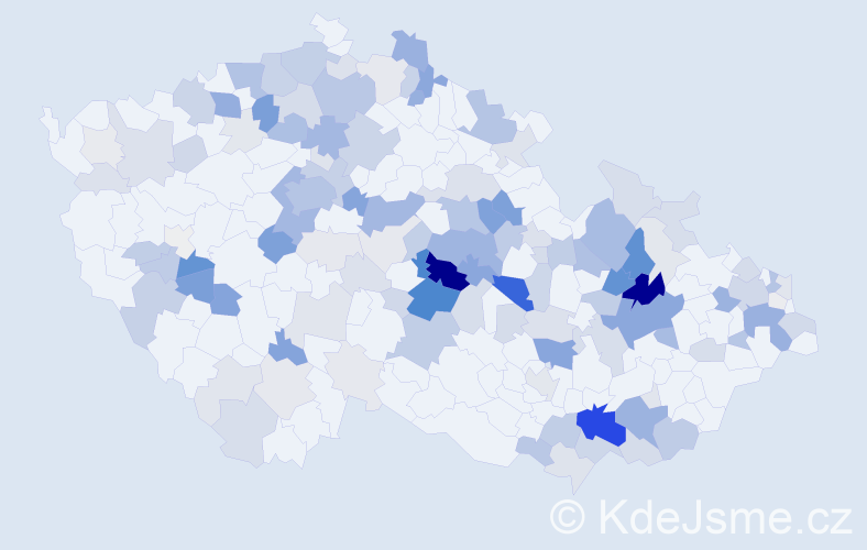 Příjmení: 'Nikl', počet výskytů 577 v celé ČR