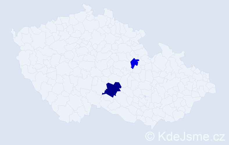 Příjmení: 'Kišiday', počet výskytů 4 v celé ČR