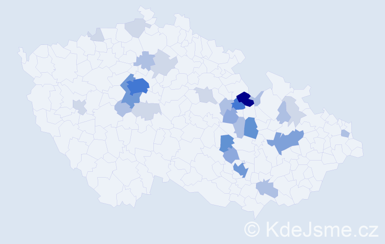 Příjmení: 'Exler', počet výskytů 86 v celé ČR