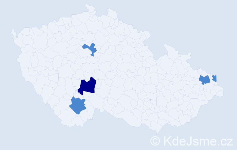 Příjmení: 'Méry', počet výskytů 7 v celé ČR