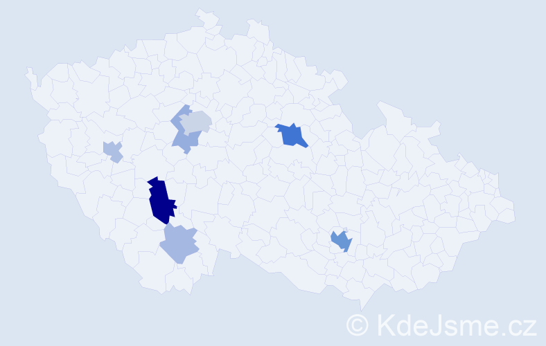 Příjmení: 'Preussová', počet výskytů 17 v celé ČR