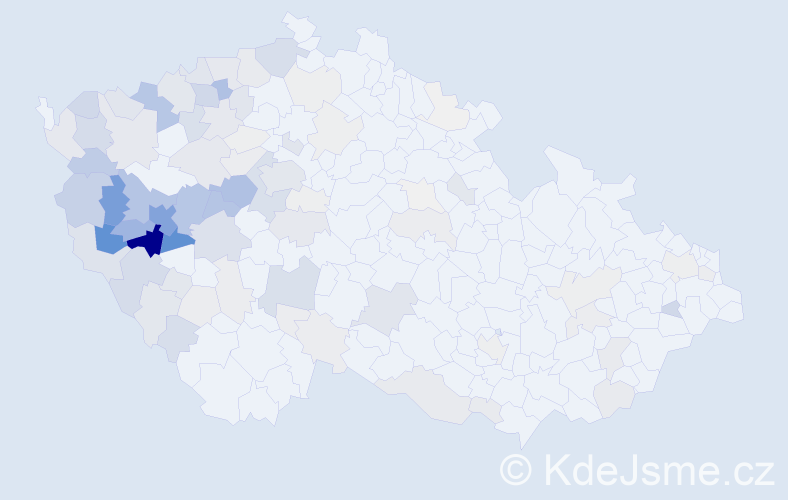 Příjmení: 'Kasl', počet výskytů 619 v celé ČR