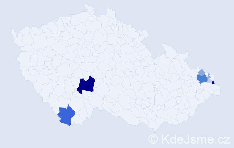 Příjmení: 'Kalafut', počet výskytů 31 v celé ČR