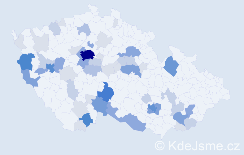 Příjmení: 'Štanglová', počet výskytů 190 v celé ČR