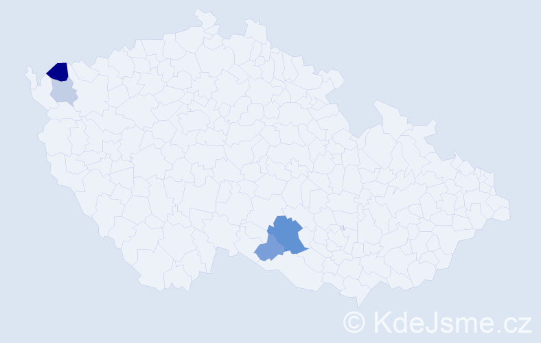 Příjmení: 'Bodnariková', počet výskytů 8 v celé ČR