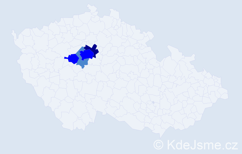 Příjmení: 'Kolmer', počet výskytů 8 v celé ČR