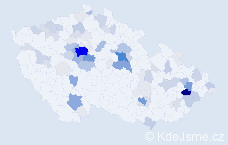 Příjmení: 'Kabeláč', počet výskytů 295 v celé ČR