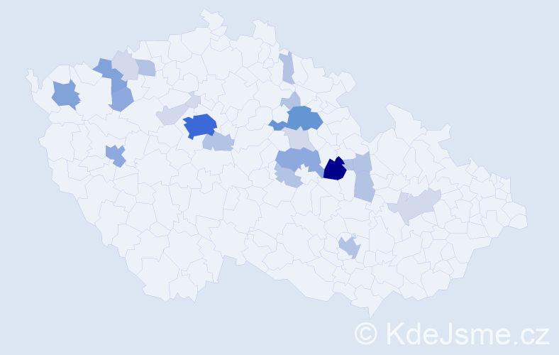 Příjmení: 'Rubková', počet výskytů 71 v celé ČR