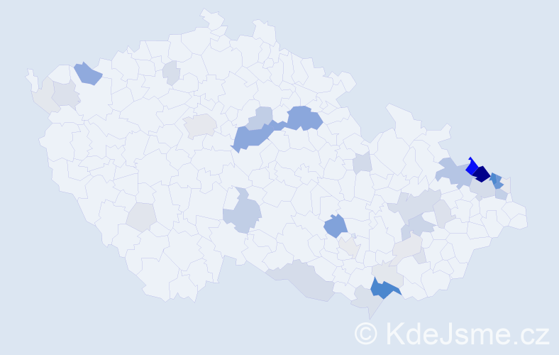 Příjmení: 'Bortlíková', počet výskytů 176 v celé ČR