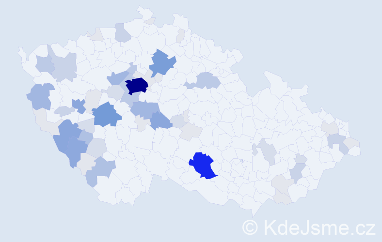 Příjmení: 'Noha', počet výskytů 204 v celé ČR