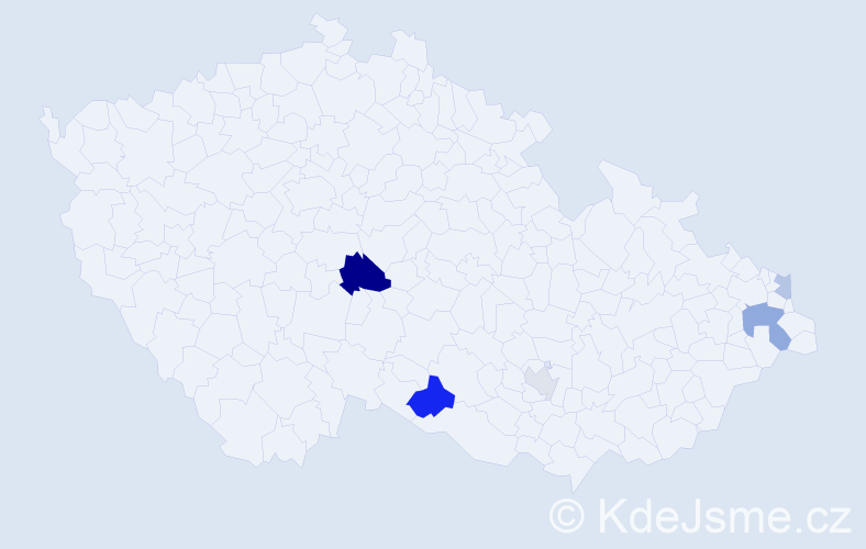 Příjmení: 'Furdan', počet výskytů 9 v celé ČR