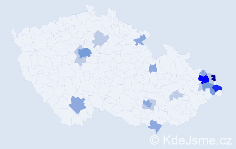 Příjmení: 'Krawczyk', počet výskytů 51 v celé ČR