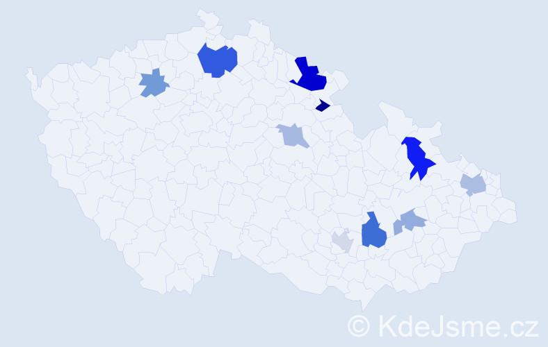 Příjmení: 'Truchlík', počet výskytů 18 v celé ČR