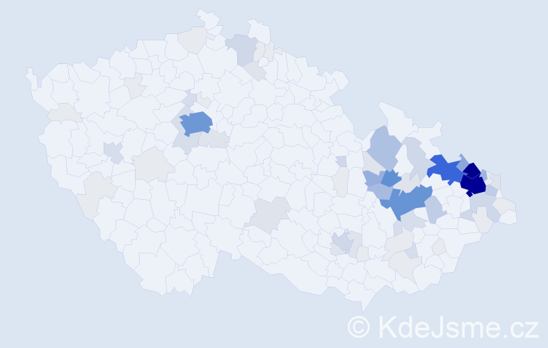 Příjmení: 'Poštulková', počet výskytů 357 v celé ČR