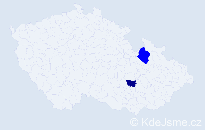Příjmení: 'Kiffel', počet výskytů 4 v celé ČR