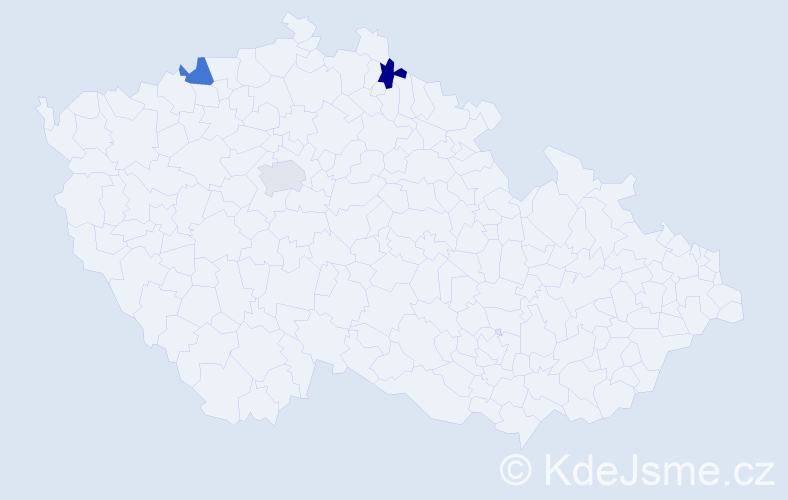 Příjmení: 'Pate', počet výskytů 3 v celé ČR