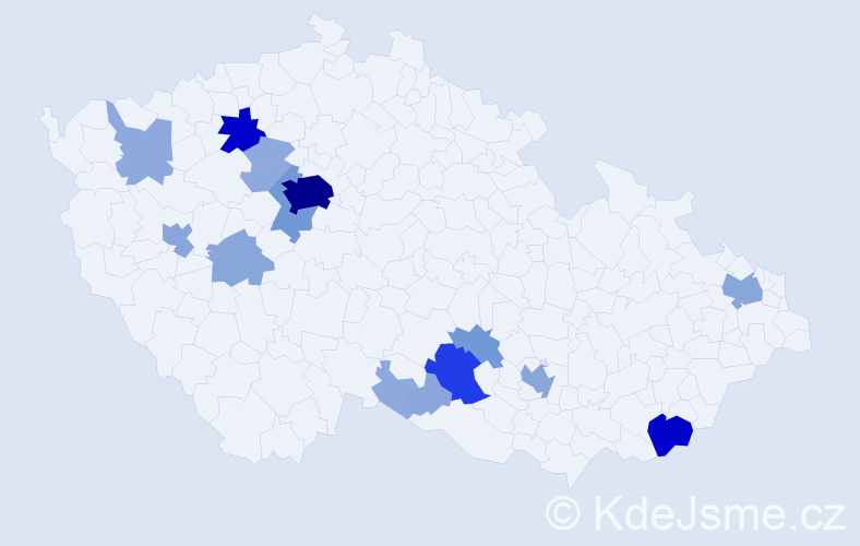 Příjmení: 'Římovská', počet výskytů 51 v celé ČR