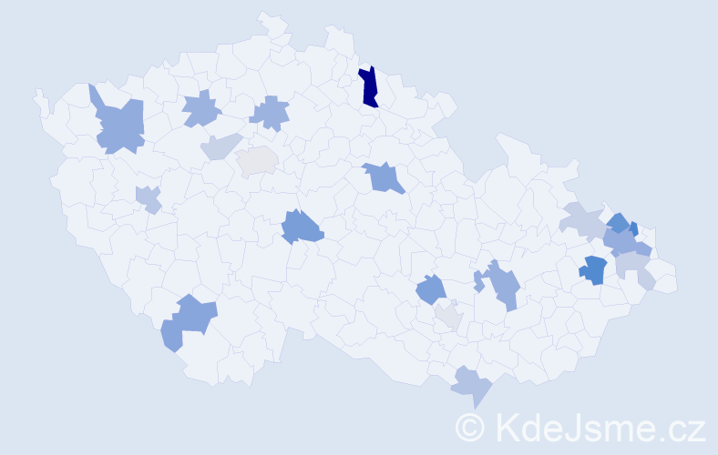 Příjmení: 'Stanek', počet výskytů 38 v celé ČR
