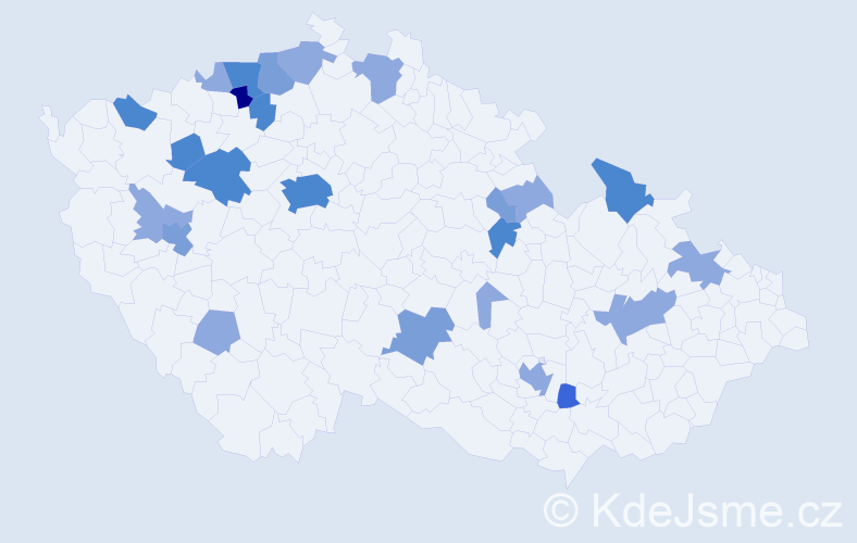 Příjmení: 'Lifka', počet výskytů 53 v celé ČR