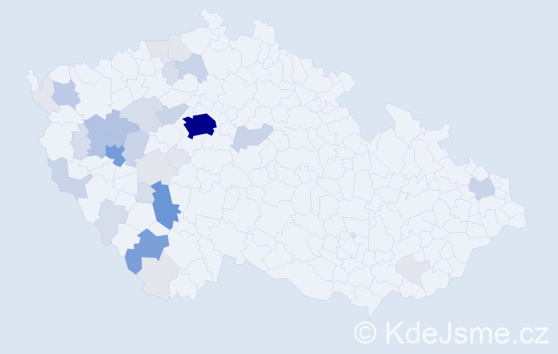 Příjmení: 'Huleš', počet výskytů 125 v celé ČR